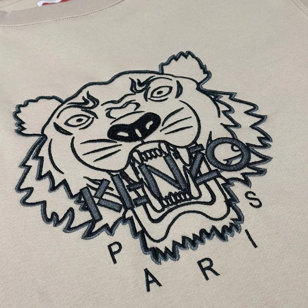 محصول Kenzo Tiger Sweatshirt بژ – نمای جزئیات پارچه