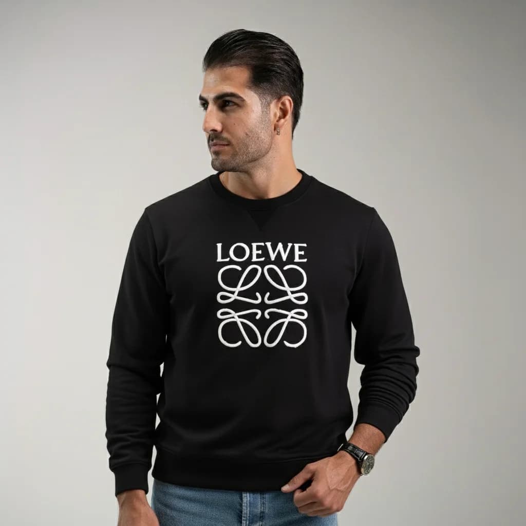 سویشرت Loewe مشکی – نمای تن‌خور