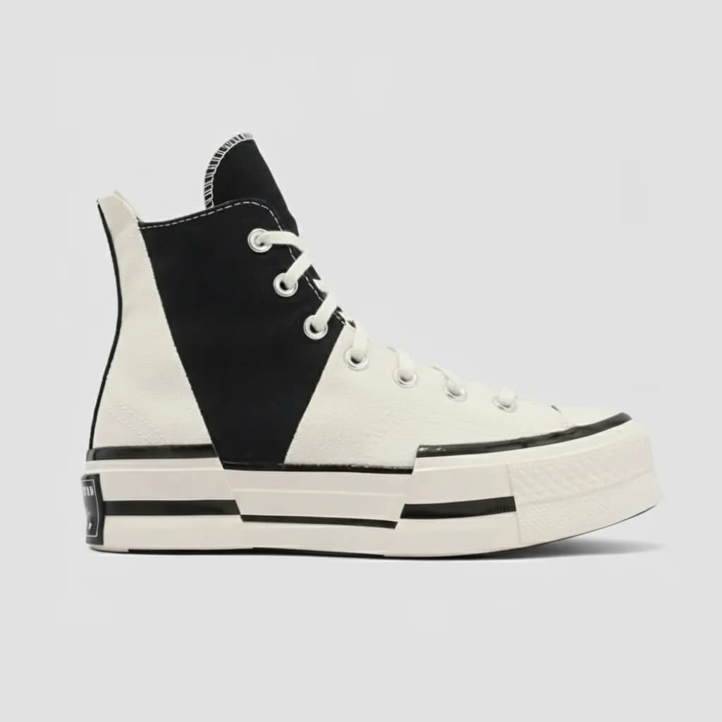کتانی Converse High Top Black White Right Side