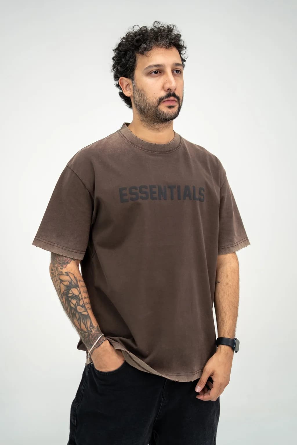 تیشرت Essentials darkbrown 3 – نمای جلو