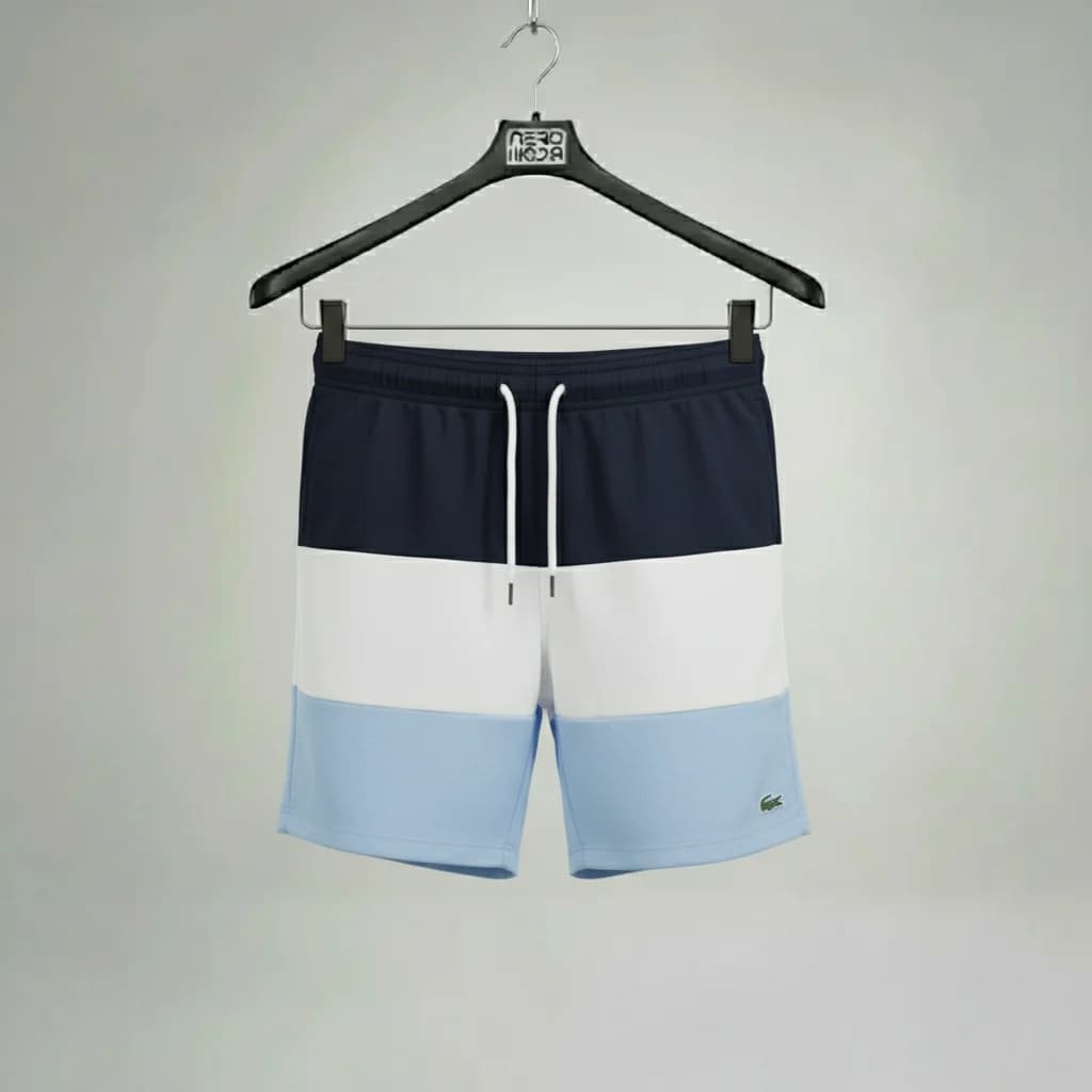 محصول Lacoste Colorblock Swim Shorts Blue White Sky – نمای جلو