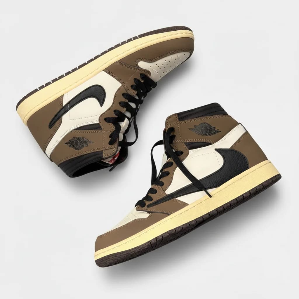 کتانی Nike Air Jordan 1 High Brown White – نمای جفت