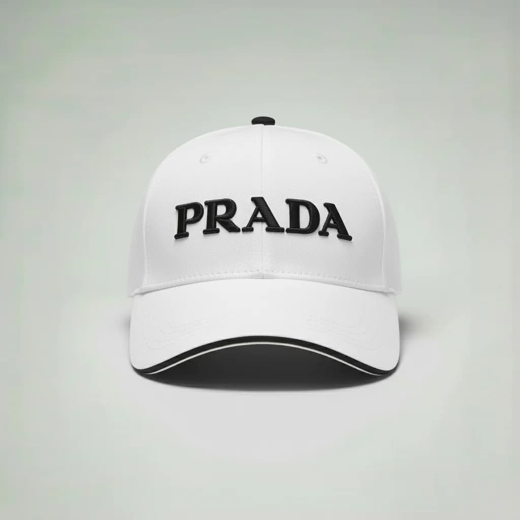 محصول Prada Cap سفید – نمای جلو