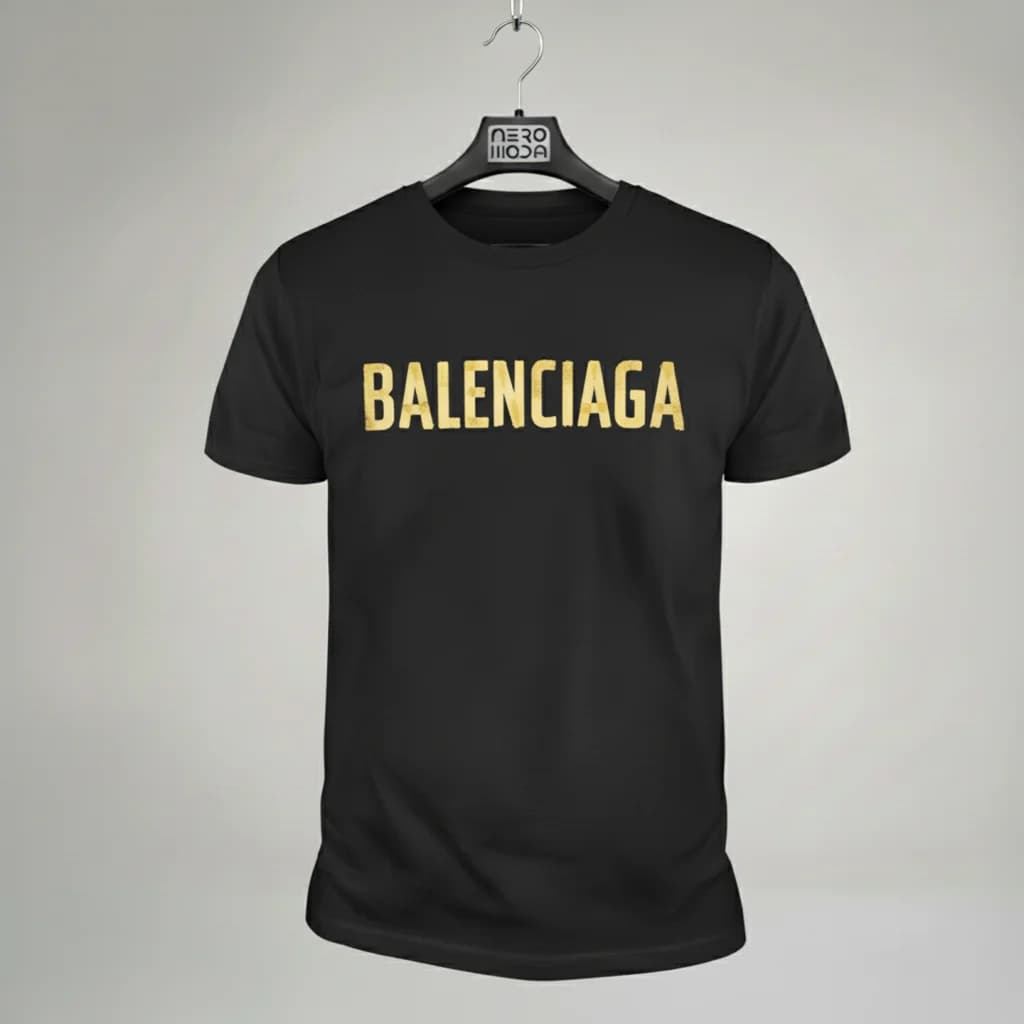 تیشرت Balenciaga Gold مشکی – نمای جلو