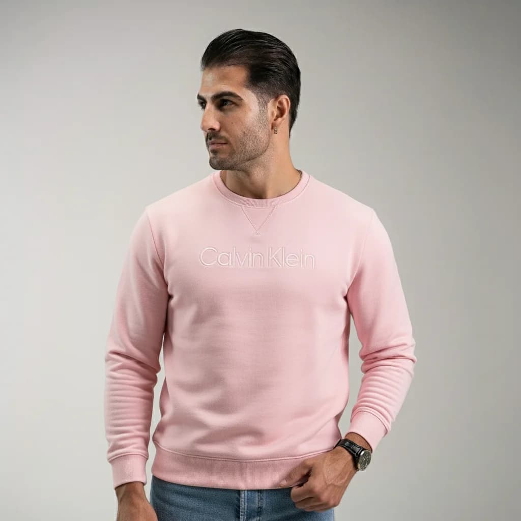 سویشرت CelvinKlein Pink – نمای تنخور
