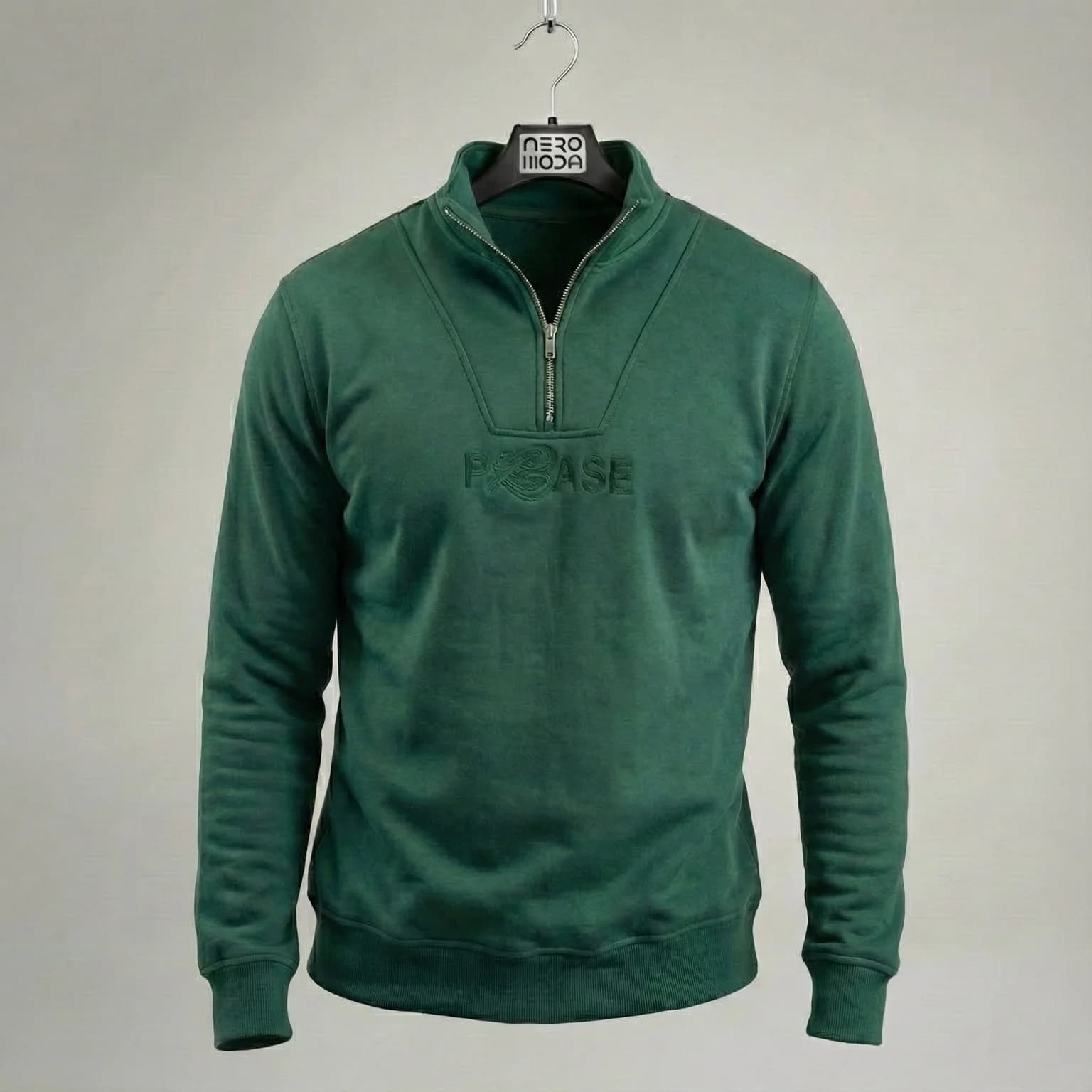 محصول Lesberry Half Zip Sweatshirt سبز – نمای جلو