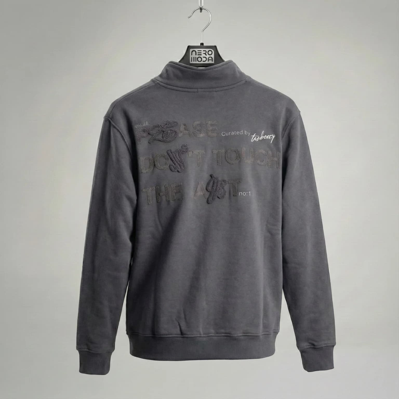 محصول Lesberry Half Zip Sweatshirt طوسی – نمای پشت