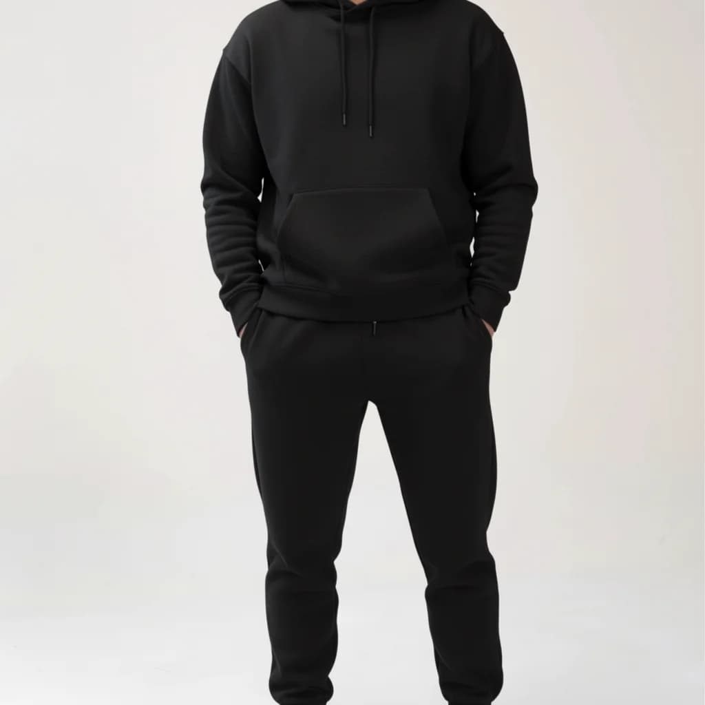 محصول Neromoda Hoodie Sweat Set Front On Model مشکی
