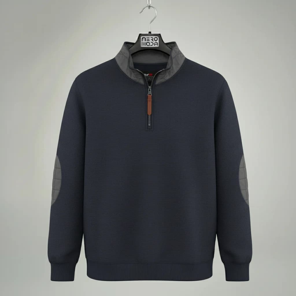 محصول Neromoda Quarter Zip Sweatshirt Ink Blue Hanger EBP