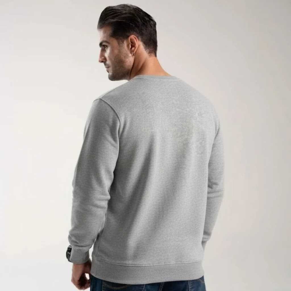 سویشرت neromoda crewneck alt طوسی – نمای تنخور