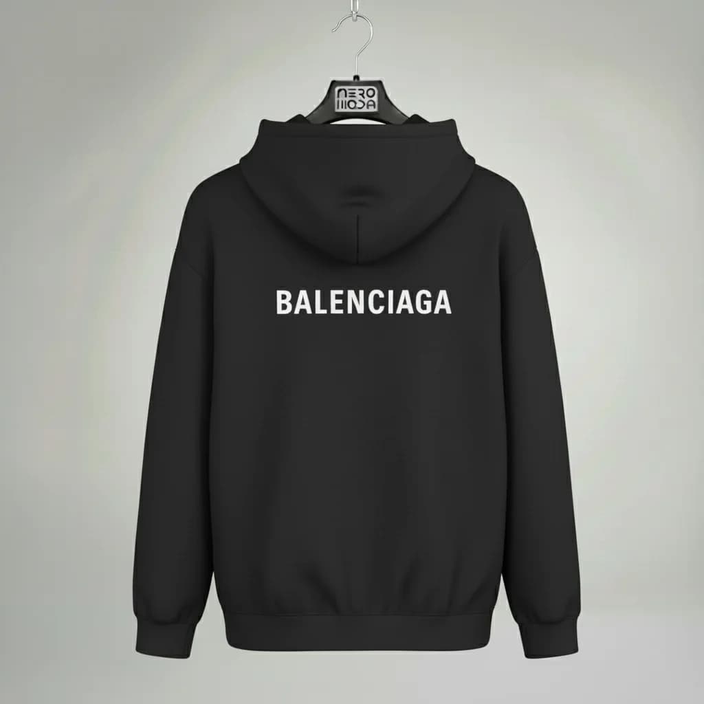 هودی بالنسیاگا اورسایز مشکی دورس پنبه (Balenciaga)