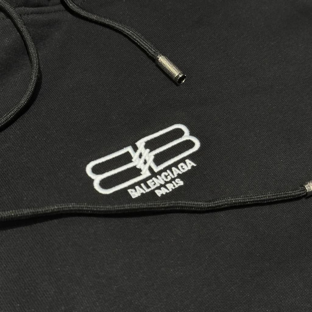 هودی بالنسیاگا اورسایز مشکی دورس پنبه (Balenciaga)