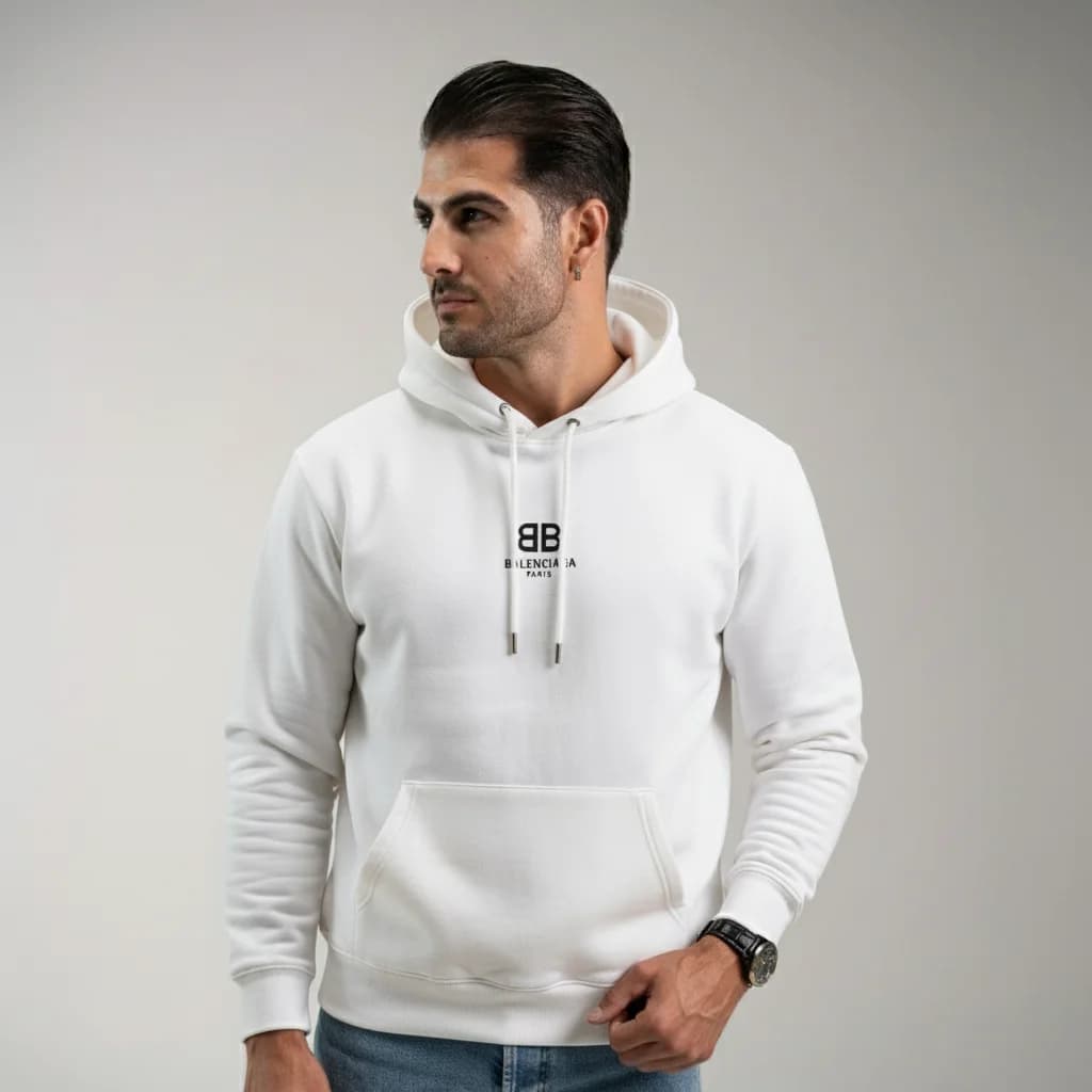 هودی بالنسیاگا اورسایز مشکی دورس پنبه (Balenciaga)