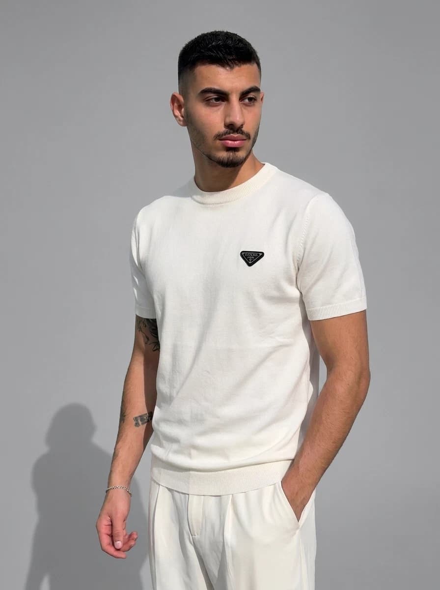 تی شرت بافت یقه گرد PRADA 16046